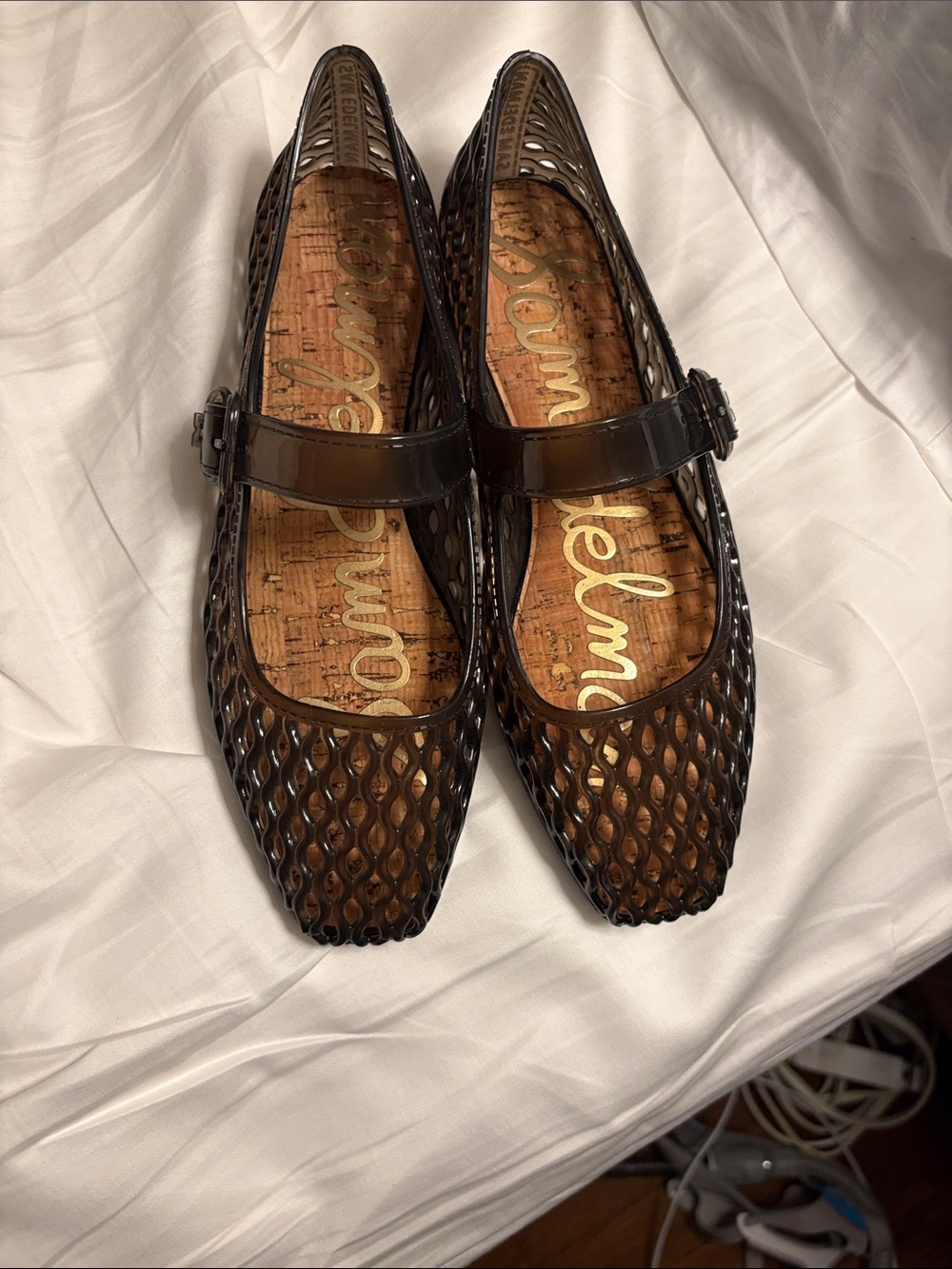Sam Edelman Brown Perforated Mary Jane Flats